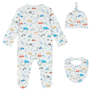 Baby Boys White City Babygrow Set